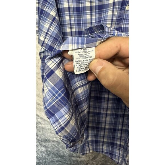 Ralph Lauren Blue Plaid XL Short Sleeve Button Up Short Summer Casual Men’s - Picture 7 of 7